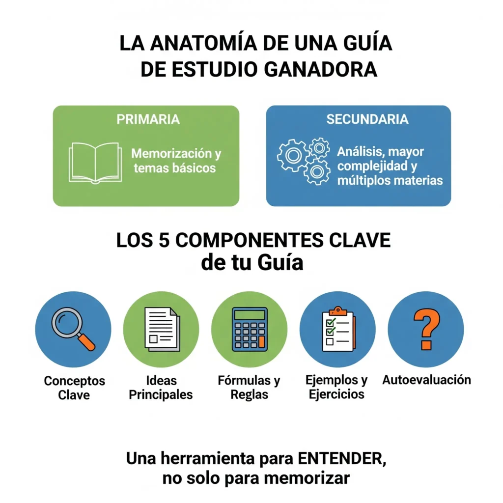 Qué debe tener una guía de estudio de secundaria