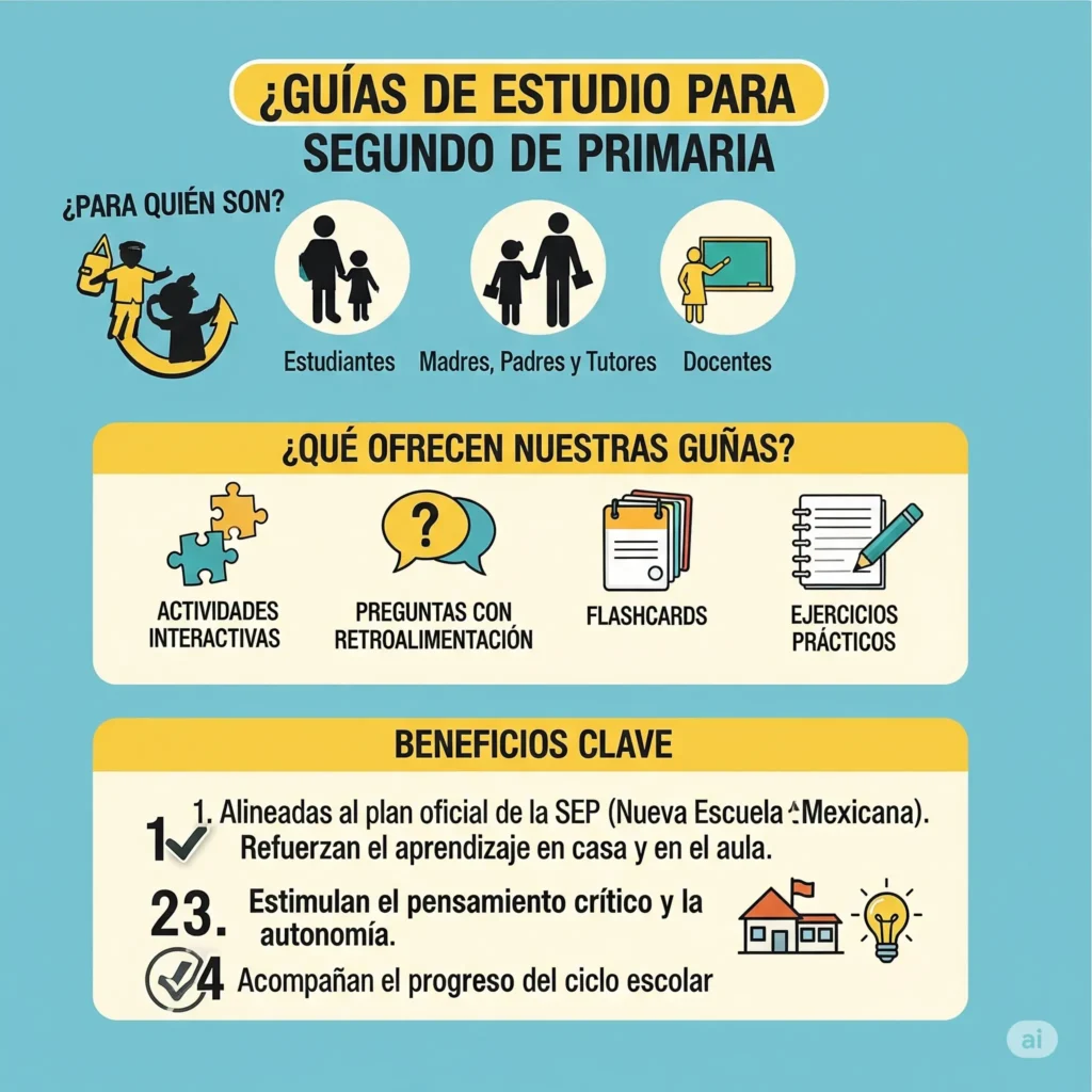 Guías de estudio de primaria de segundo grado